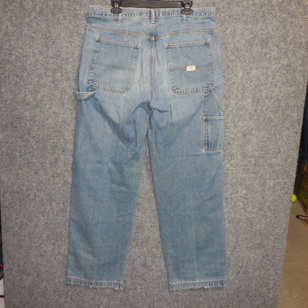 Timberland Blue Jeans Mens 36x33 Wide Leg Carpenter Jeans Denim Workwear